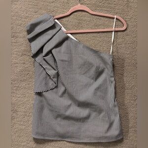 Banana Republic Black and White One-Shoulder Dress